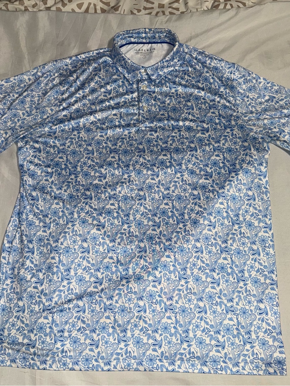 MAELREG STRETCH POLY SPANDEX GOLF POLO SHIRT-WRINKLE FREE-NEW